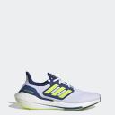 adidas-Ultraboost 22 Shoes-Men-Cloud White / Solar Yellow / Blue-10.5