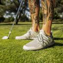 adidas-Ultraboost Golf Shoes-Unisex-Silver Pebble / Silver Pebble / Olive Strata-7.5