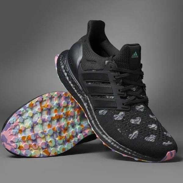 adidas-Valentine's Day Ultraboost 1.0 Shoes-Unisex-Core Black / Core Black / Blue Dawn-9