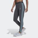 Adidas - Women's 3 Stripes Leggings - Dark Grey Heather/Mint Ton - XS