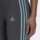 Adidas - Women's 3 Stripes Leggings - Dark Grey Heather/Mint Ton - XS