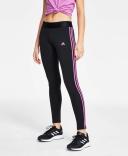 Adidas Women's Plus Legging Black & Semi Pulse Lilac Side-Stripe Leggings 1x