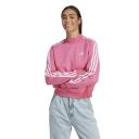 Adidas Womens 3-Stripes High Neck Fleece Sweatshirt Pink XL