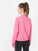 Adidas Womens 3-Stripes High Neck Fleece Sweatshirt Pink XL