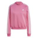 Adidas Womens 3-Stripes High Neck Fleece Sweatshirt Pink XL
