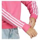 Adidas Womens 3-Stripes High Neck Fleece Sweatshirt Pink XL