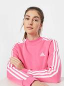 Adidas Womens 3-Stripes High Neck Fleece Sweatshirt Pink XL