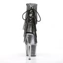 ADORE-1017SRS Clear-Silver Rhinestone/Silver SRS Ankle Boot 9