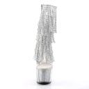 ADORE-1017SRS Clear-Silver Rhinestone/Silver SRS Ankle Boot 9