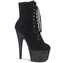 ADORE-1020FSMG Black Faux Suede/Black Multi Mini Glitter Ankle Boot 5