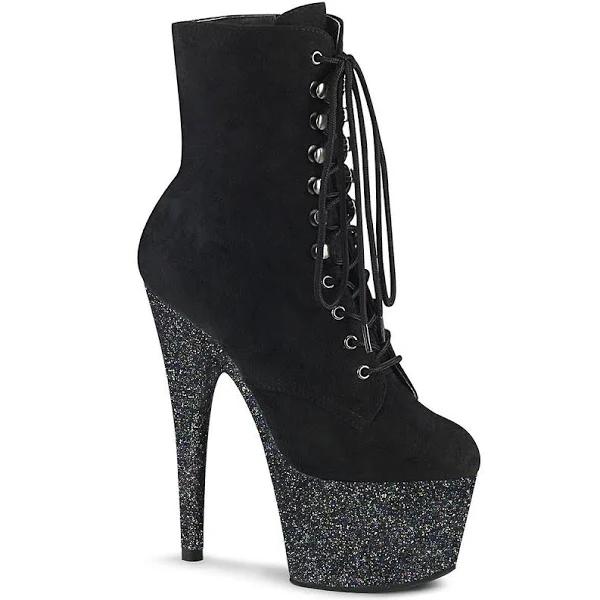 ADORE-1020FSMG Black Faux Suede/Black Multi Mini Glitter Ankle Boot 5