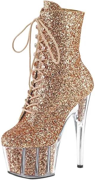 ADORE-1020G Rose Gold Glitter/Rose Gold Glitter Ankle Boot 7