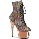 ADORE-1020HFN Rose Gold Holo/Rose Gold Chrome Ankle Boot 9