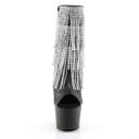 ADORE-1024RhinestoneF Black Faux Leather-Silver Ankle Boot 5