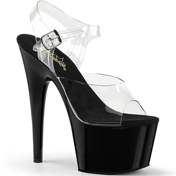 ADORE-708 Clear/ Black Platform Sandal 7