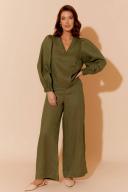 Adorne Harper Linen Pant in Khaki | Size 16 | Now Only AUD