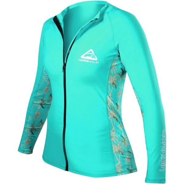 Adrenalin Beach Lady Zip Rash - Aqua