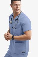 Advantage Stretch For Men 5 Pocket Scrub Top - 3x - Ceil Blue