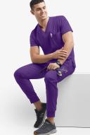 Advantage Stretch For Men 5 Pocket Scrub Top - L - Grape