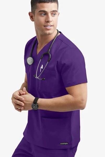 Advantage Stretch For Men 5 Pocket Scrub Top - L - Grape