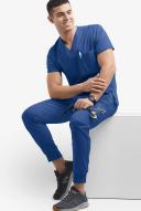 Advantage Stretch For Men 5 Pocket Scrub Top - L - Royal