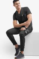 Advantage Stretch For Men 5 Pocket Scrub Top - S - Black