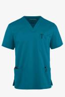 Advantage Stretch For Men 5 Pocket Scrub Top - S - Caribbean Blue