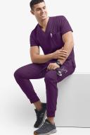 Advantage Stretch For Men 5 Pocket Scrub Top - S - Eggplant