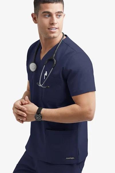 Advantage Stretch For Men 5 Pocket Scrub Top - XL - Navy