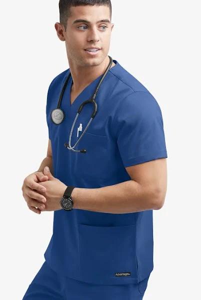 Advantage Stretch For Men 5 Pocket Scrub Top - XL - Royal