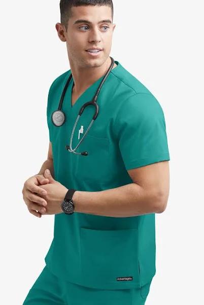 Advantage Stretch For Men 5 Pocket Scrub Top - XL - Teal