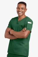 Advantage Stretch For Men V-Neck Scrub Top - L - Hunter