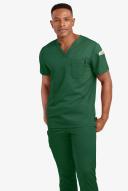 Advantage Stretch For Men V-Neck Scrub Top - L - Hunter