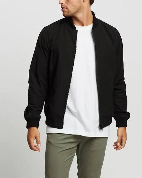 AERE - Men's Black Jackets - Recycled Polyester Bomber Jacket - Size XL at The Iconic