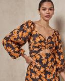 AERE - Women's Brown Mini Dresses - Twist Front Mini Dress - Size 14 at The Iconic