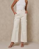 AERE - Women's White High-Waisted - Relaxed Cargo Jeans - Size 26 at The Iconic