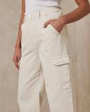 AERE - Women's White High-Waisted - Relaxed Cargo Jeans - Size 30 at The Iconic