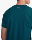 Aero Tee, 2XU, XS, Deep Jade/Silver Reflective, Male