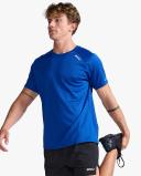 Aero Tee, 2XU, XXL, Surf/Silver Reflective