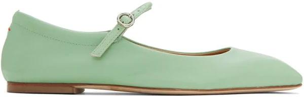 Aeyde Green Uma Ballerina Flats