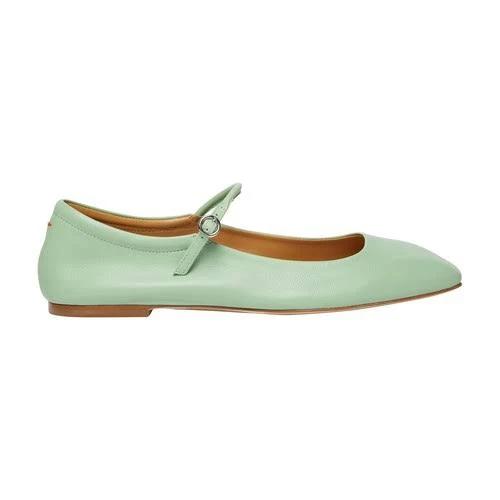 Aeyde Green Uma Ballerina Flats