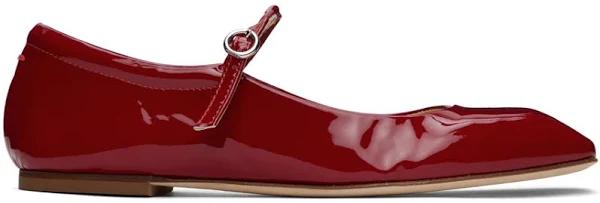 Aeyde | Women 10mm Uma Patent Leather Flats Red 42