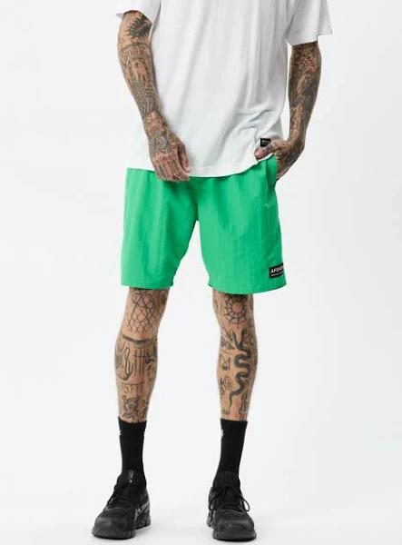 Afends Mens Baywatch 18" Vortex Boardshorts Forest Green Size 34