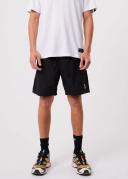 Afends Mens Utility - Recycled Elastic Waist Shorts - Black - XS
