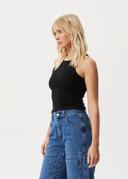 Afends Womens Lydia - Hemp Ribbed Singlet - Black - XS