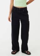 Afends Womens Moss - Organic Denim Carpenter Jeans - Washed Black - 24