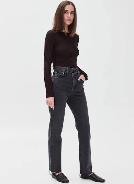 AGOLDE Black Criss Cross Straight Jeans