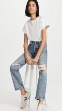 AGOLDE Blue Ripped '90s Pinch Waist High Rise Jeans