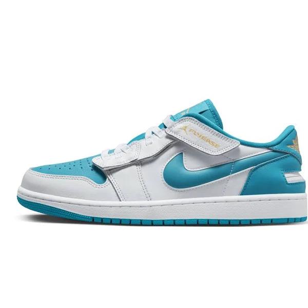 Air Jordan 1 FlyEase Low Aquatone Shoes - Size 18 - 174white/aquatone/celestial Gold