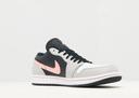 Air Jordan 1 Low Shoes - Size 18 - Black/bleached coral-Grey Fog